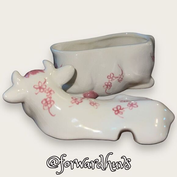 Pink & White Cow Cream & Sugar Set with Lid - Picture 10 of 13